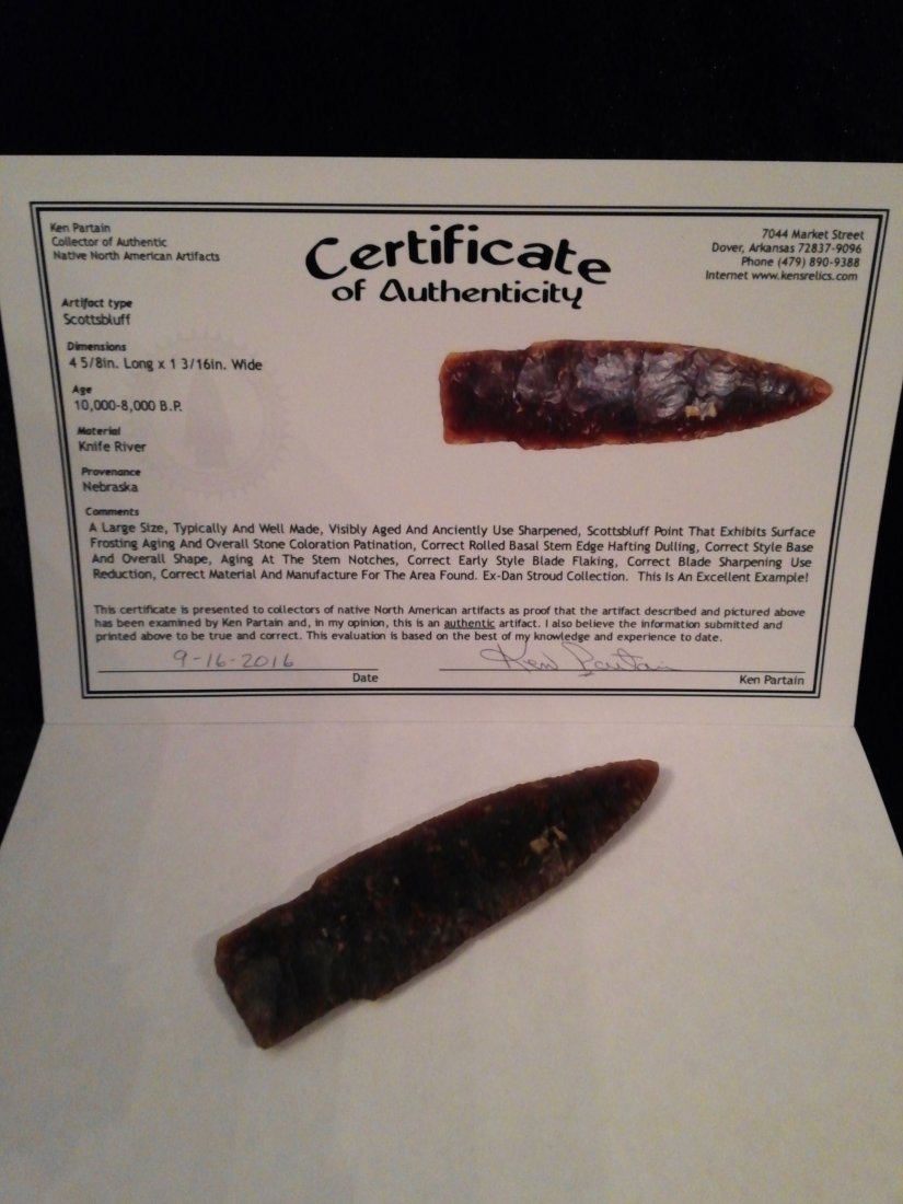SCOTTSBLUFF  ARROWHEAD WITH KEN PARTAIN COA (1 of 2)