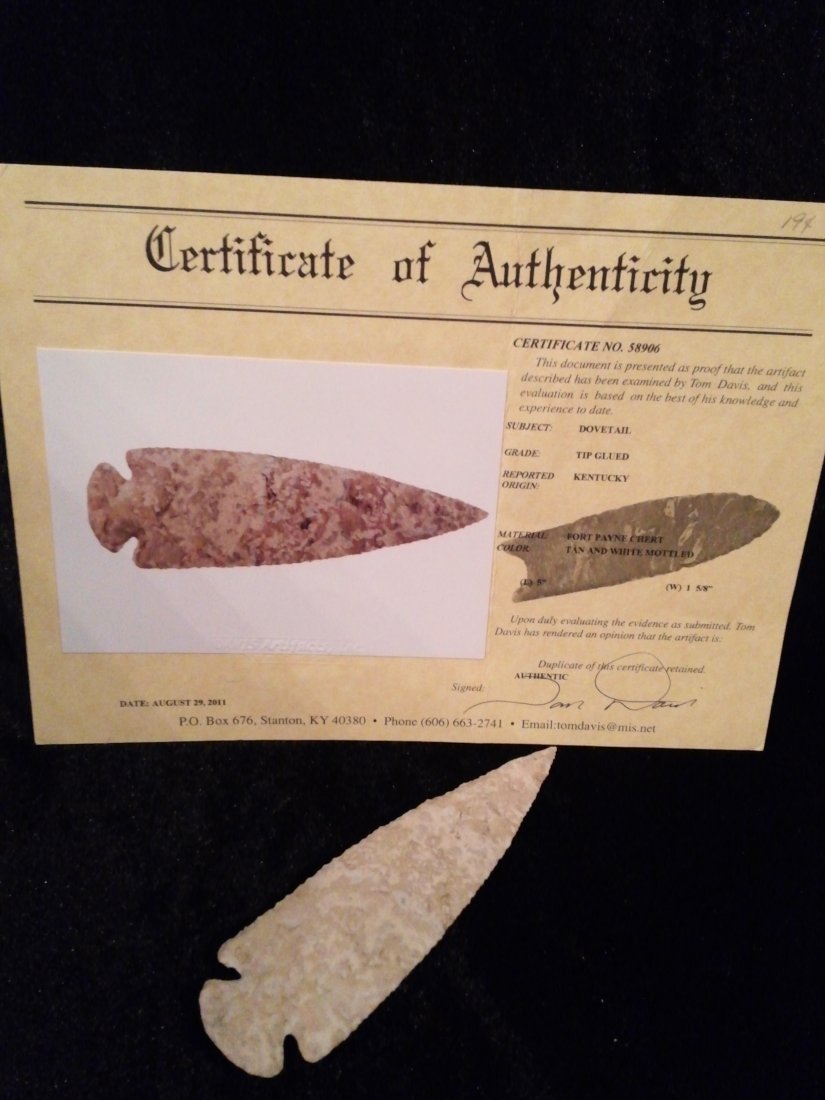 DOVETAIL  ARROWHEAD WITH DAVIS COA (1 of 2)
