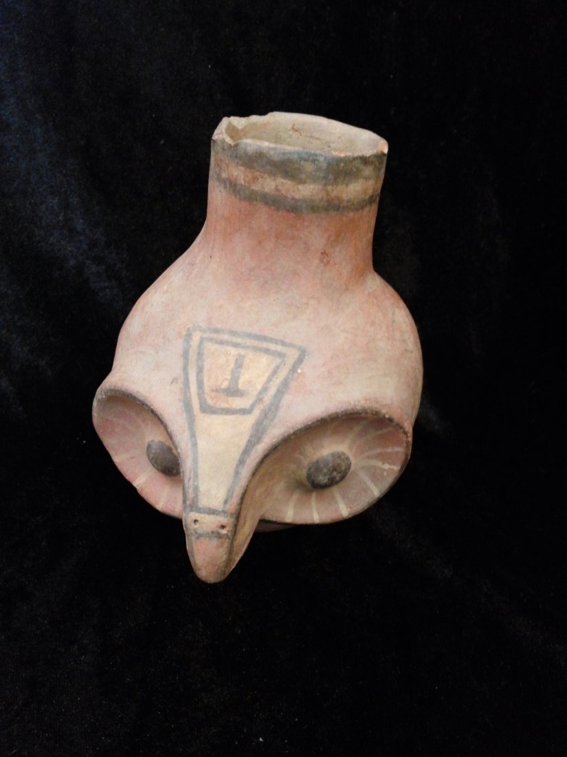 MAYAN HOOT OWL HEAD POT (1 of 3)