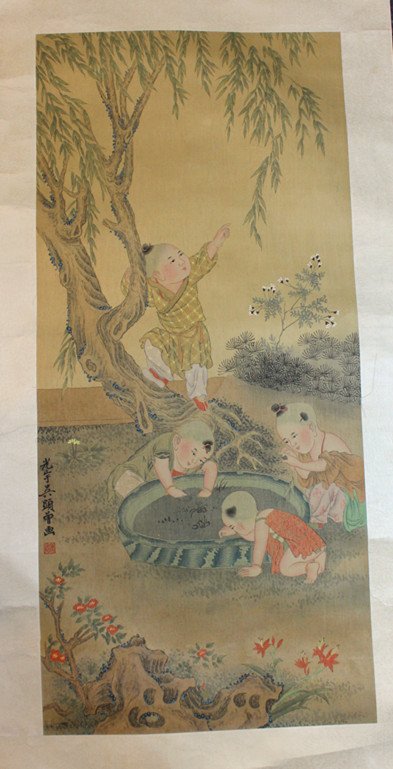 吴光宇，婴戏图