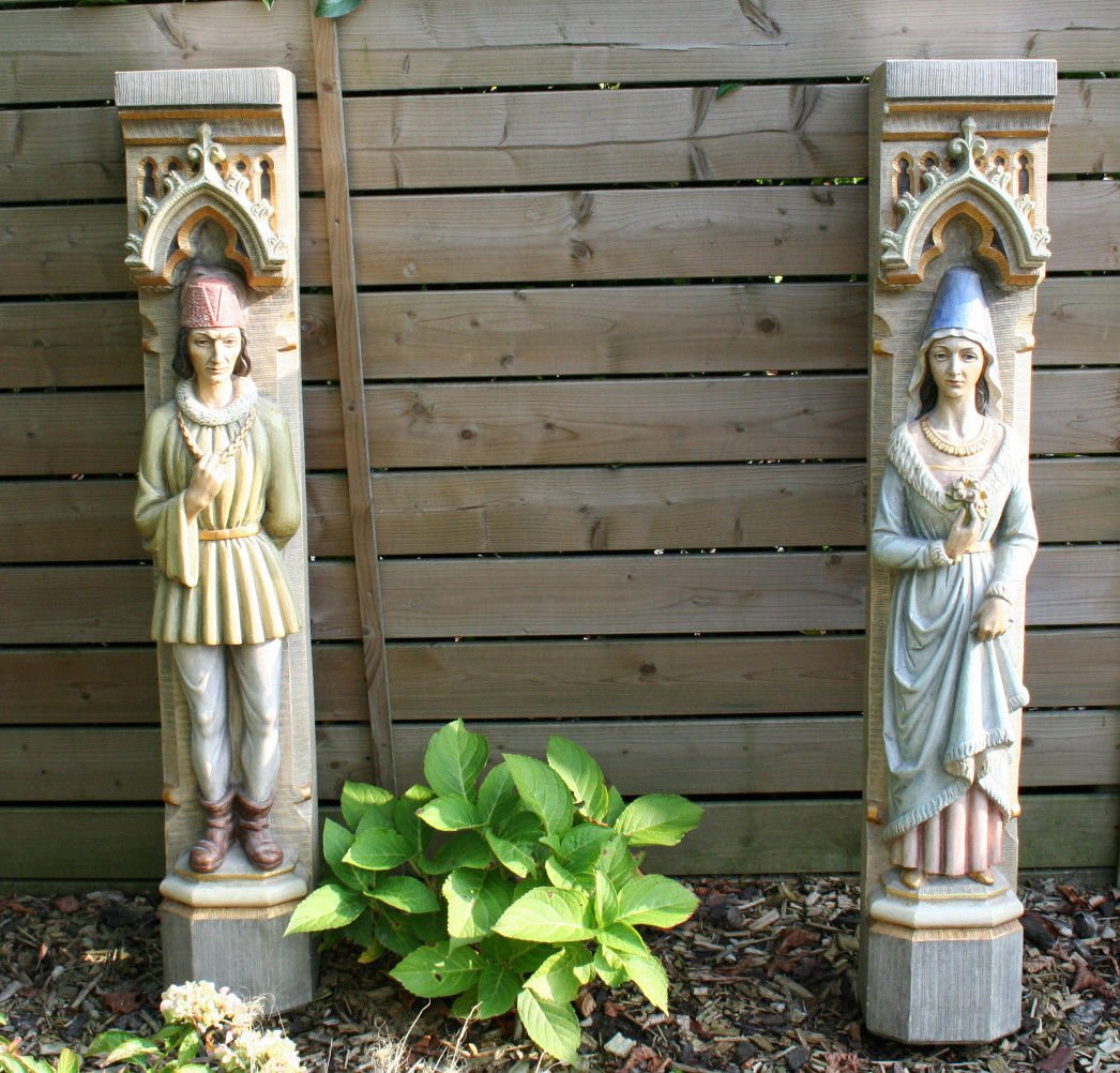 Victorian romantic Fireplace Columns surrounds: mazingly beautifull Fireplace mantel columnsfull figures of ROMEO AND JULIET , VERY UNIQUE AND EXCLUSIVE ITEMVictorian periodThese columns came from a house in EnglandPolychrome painted plaster or sto