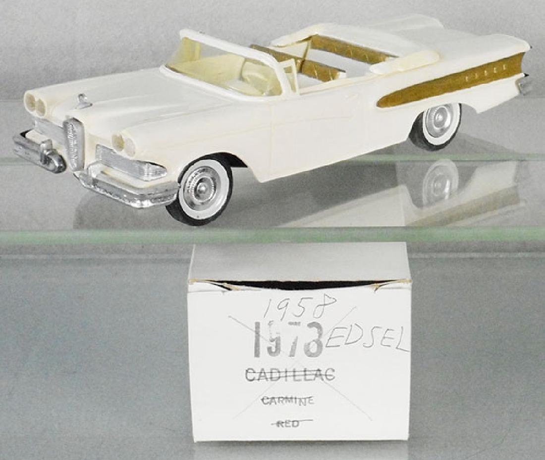 AMT 1958 EDSEL PACER PROMO: white w/gold trim, minor body warp, w/incorrect orig box, C8.