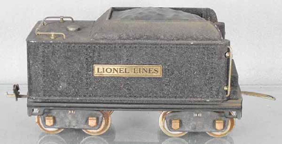 LIONEL 384T CRACKLE BLACK TENDER: std ga, missing rear ladder, C7.