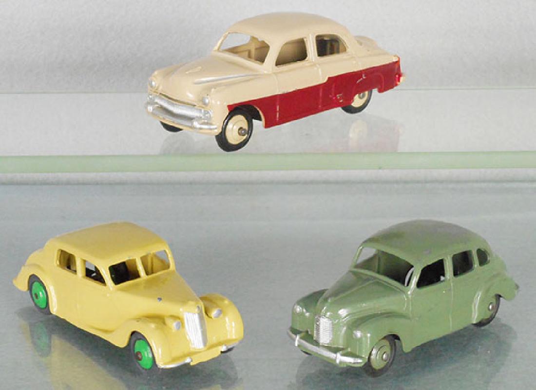 3 DINKY AUTOS: 164 Vauxhall Cresta, 158 Riley, restored, 152 Austin Devon, C6-7.