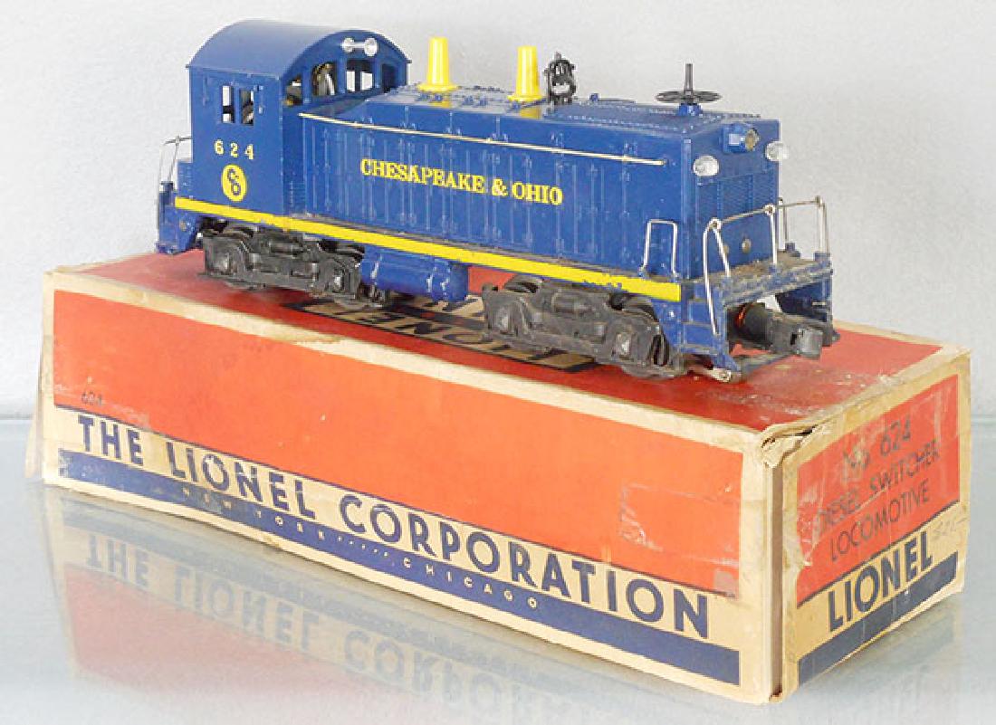 LIONEL 624 C&O SWITCHER: O ga, orig box worn, C7.