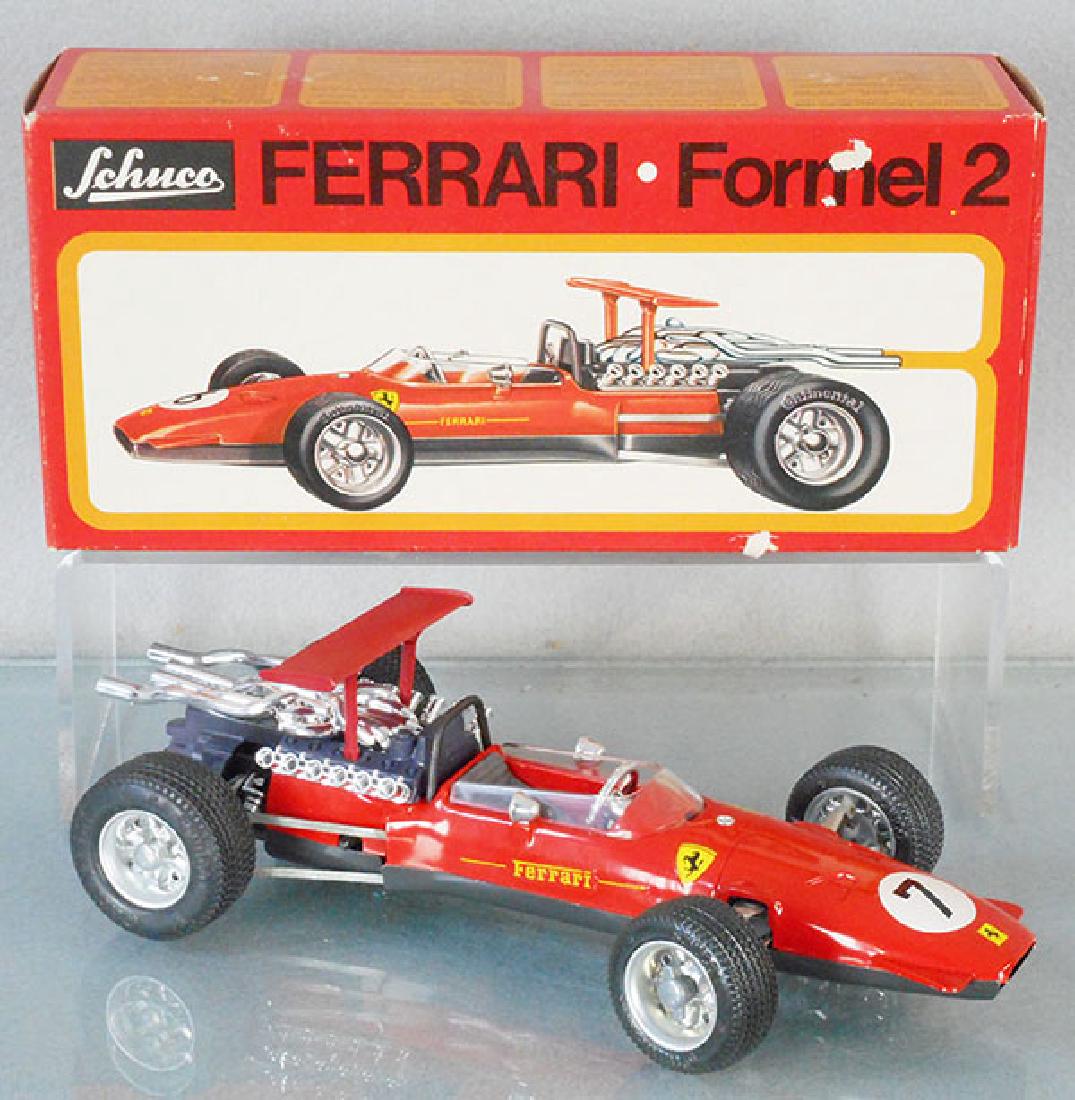 SCHUCO 1073 FERRARI F2: plastic & metal, windup working, orig box minor wear, C9.