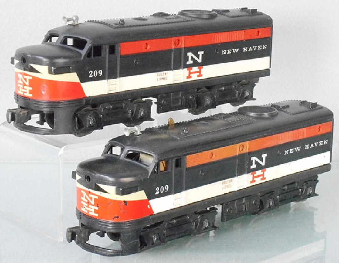 LIONEL 209 NEW HAVEN ALCOS: O ga, 209 power A, some nose decal chips, 209 dummy A, 2 small touch up spots on decal, C6.