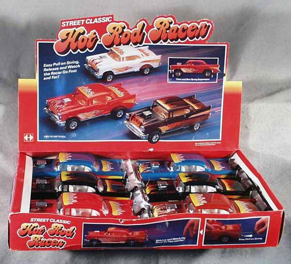 054A: 12 TT TOY 57 CHEVYS: plastic pull toys, orig box minor wear, C9-10.