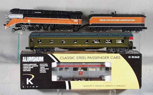 K-LINE TCA TRAIN SET: O ga, 3-rail, K3685-2000 TCA GS-4 loco & tender, w/railsounds, K4485-00191C Fairlane obsv, K4468-201501C TTOS coach, orig boxes minor wear, C7-9.