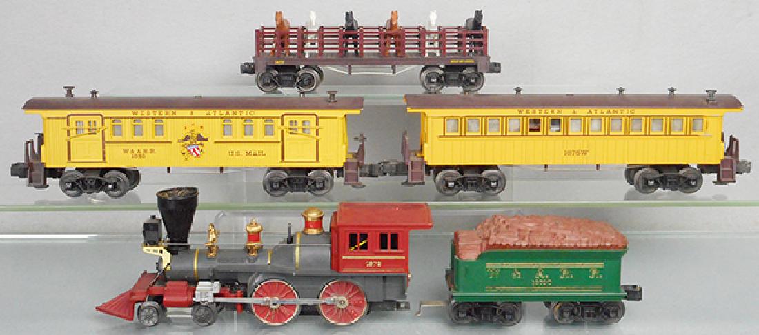 LIONEL GENERAL TRAIN SET: O ga, 1872 General loco, 1872T tender, 1875W whistle coach, 1876 baggage, 1877 horse car, C7-8.