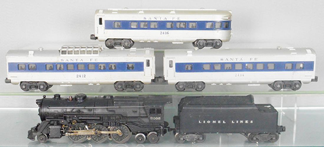 LIONEL TRAIN SET: O ga, 2035 loco, 6366W tender, 2412, 2414 & 2416 SF passenger cars, C5-6.