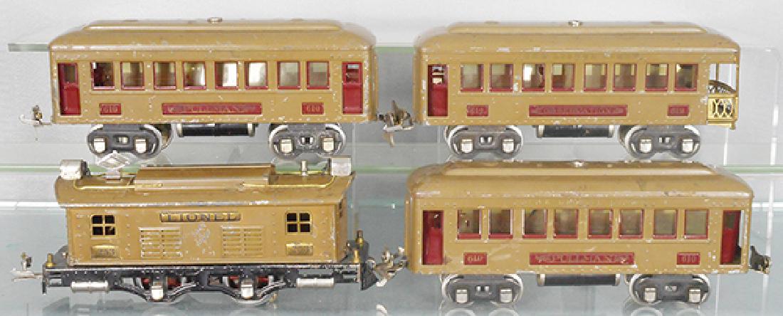 LIONEL TRAIN SET: O ga, mojave, 253 loco, 2 #610 Pullmans, 612 obsv, C5.
