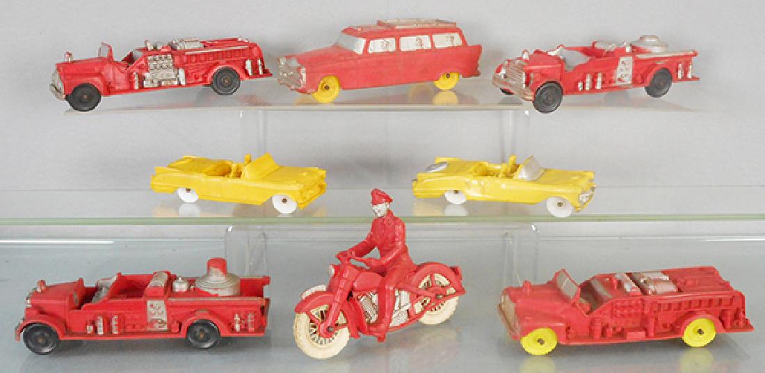 8 AUBURN VINYL VEHICLES: 6 in to 7 1/4 in long, C6-8.