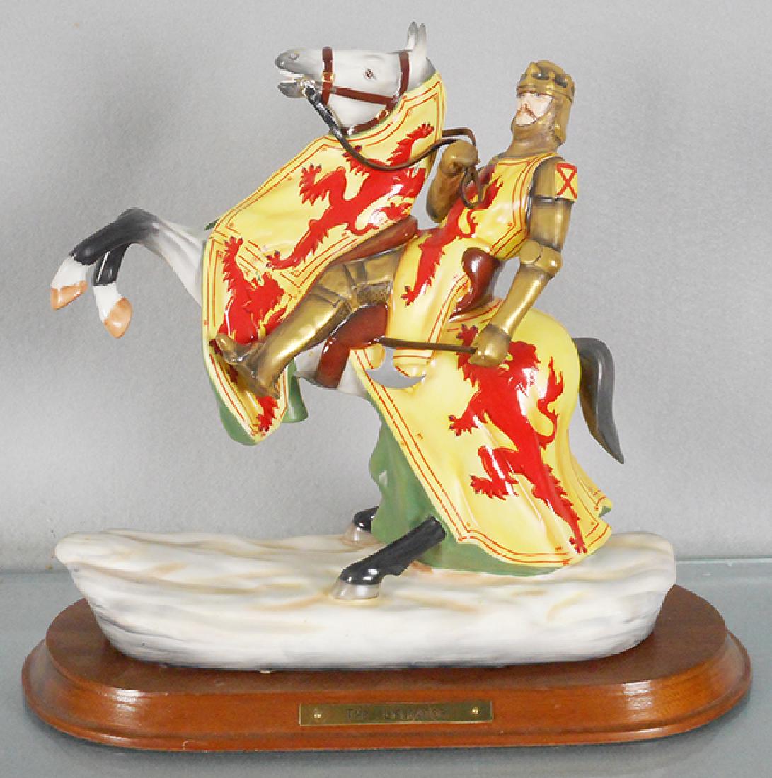 MICHAEL SUTTY ROBERT THE BRUCE STATUE: china, 10 in tall on wooden base, #186 of 250, C8-9.