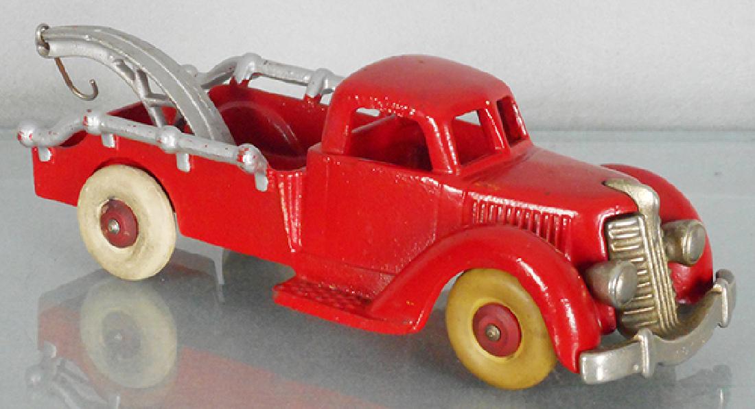 HUBLEY WRECKER: painted cast iron, 8 in long, restored w/nickel grille, C8-9.