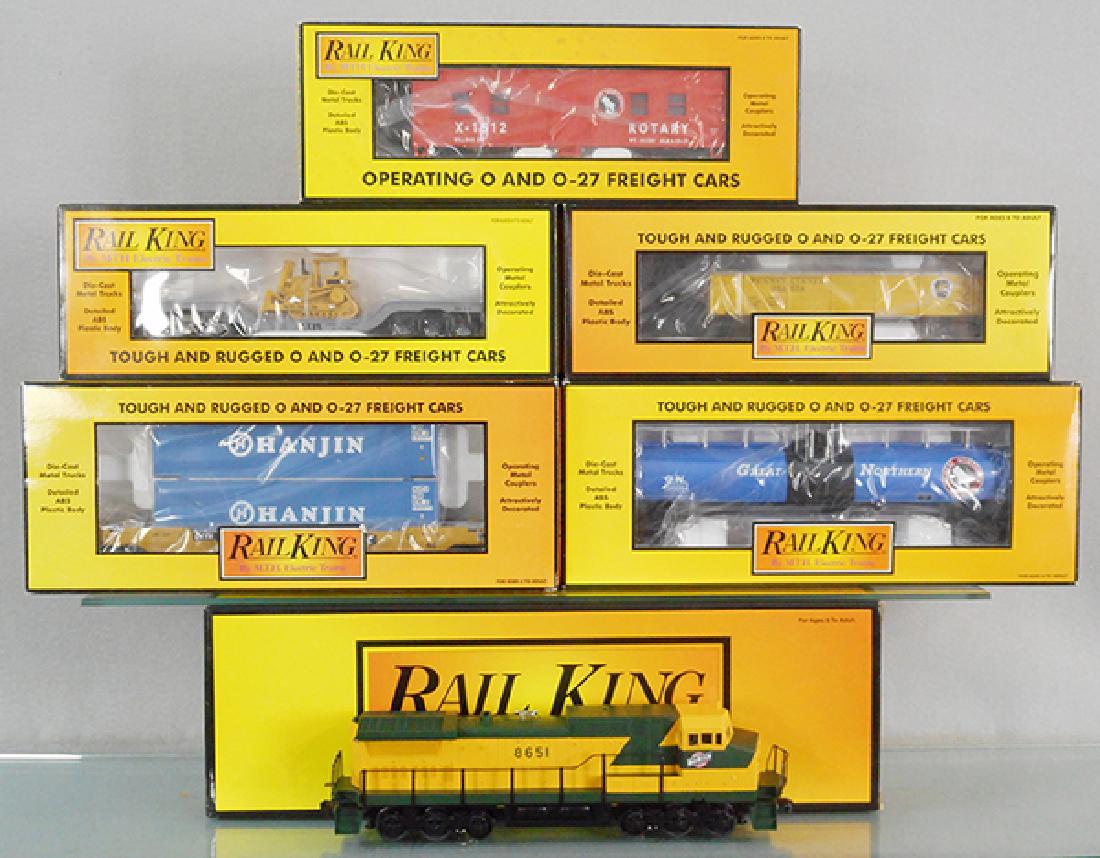 MTH NORTHWESTERN TRAIN SET: O ga, 30-2155-1 Dash 8 diesel loco w/cars 30-7218, 7643, 7356, 7618, 7929, orig boxes minor wear, C8-9.