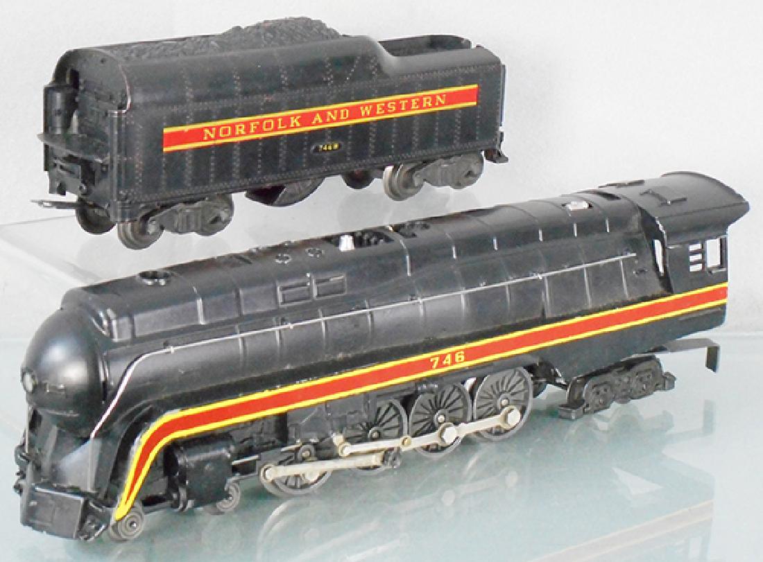 LIONEL 746 N&W LOCO & TENDER: O ga, 746 loco w/746W tender, C6.