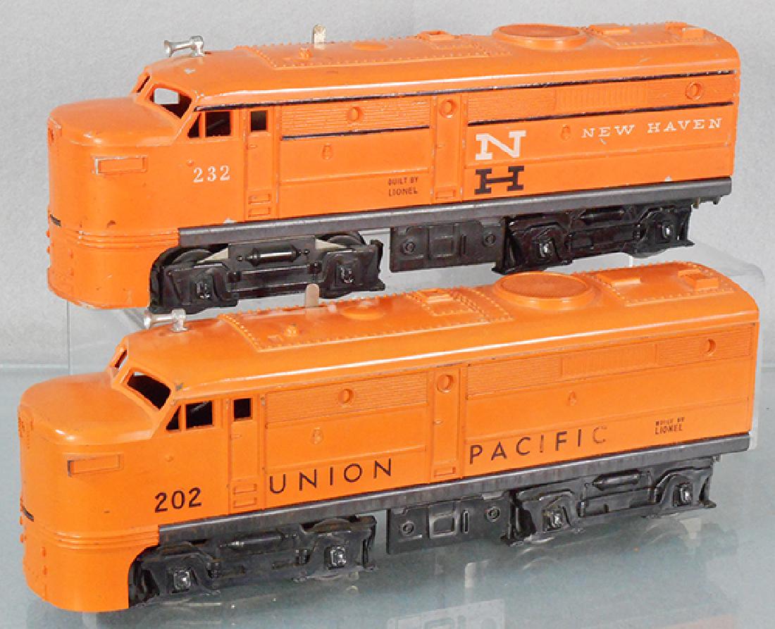 2 LIONEL ALCOS: O ga, 232 New Haven Alco, screw crack, 202 UP Alco, C5.