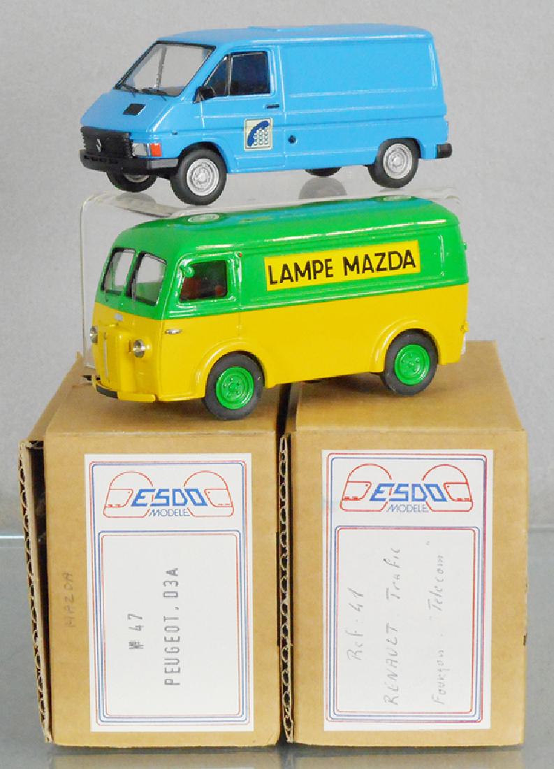 2 ESDO MODELS: resin, 41 Renault Telephone Truck, 47 Mazda Lampe, orig boxes, C9.