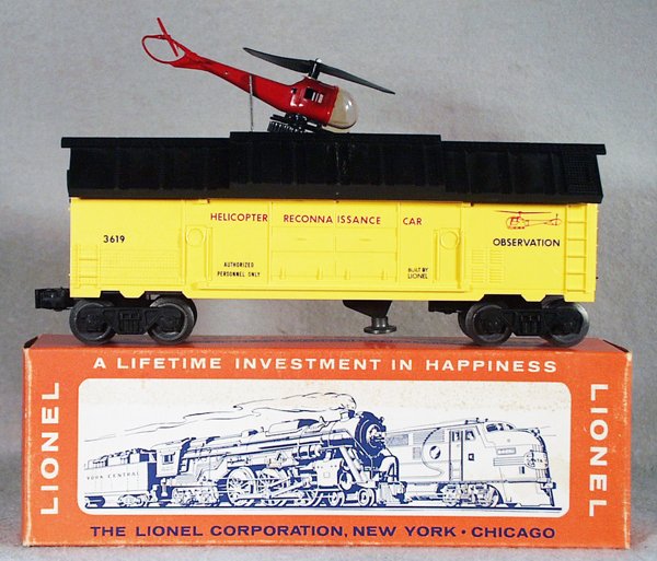 LIONEL 3619 RECONNAISSANCE HELICOPTER CAR