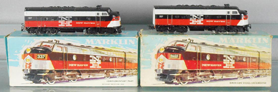 MARKLIN NEW HAVEN LOCOS: HO ga, 3062 power unit, 4062 dummy unit, orig boxes worn, C7-8.