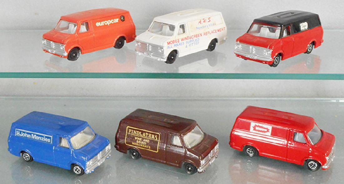 6 DINKY 410 BEDFORD ADVERTISING VANS (1 of 1)