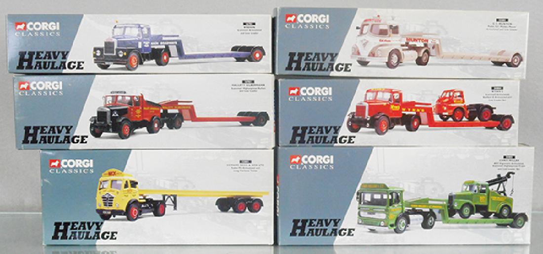 6 CORGI HEAVY HAULAGE FLAT BED TRUCKS (1 of 1)
