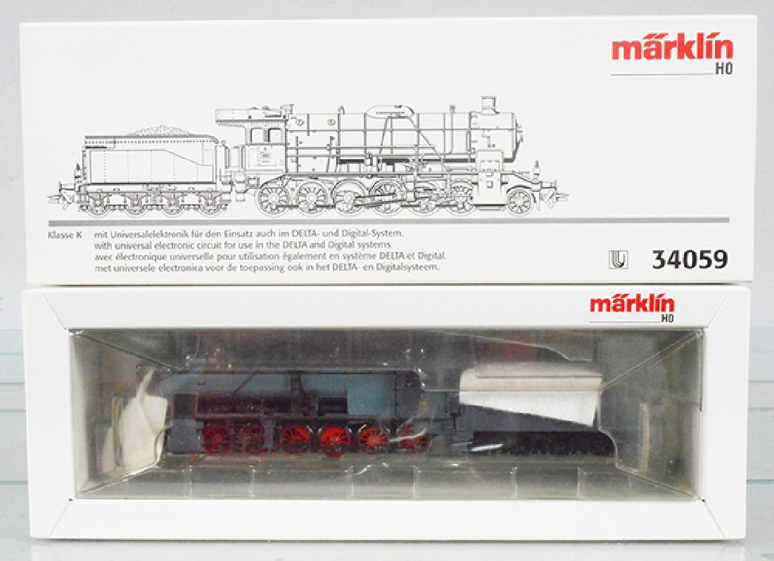 MARKLIN 34059 CLASS K LOCO & TENDER: digital HO ga, blue, orig box & insert, C9-10.