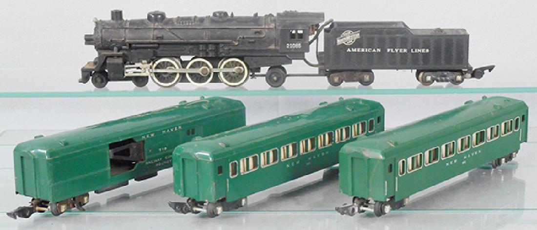 AMERICAN FLYER TRAIN SET: S ga, 21085 loco & tender, 718 mail car, 2 #650 coaches, C5-6.