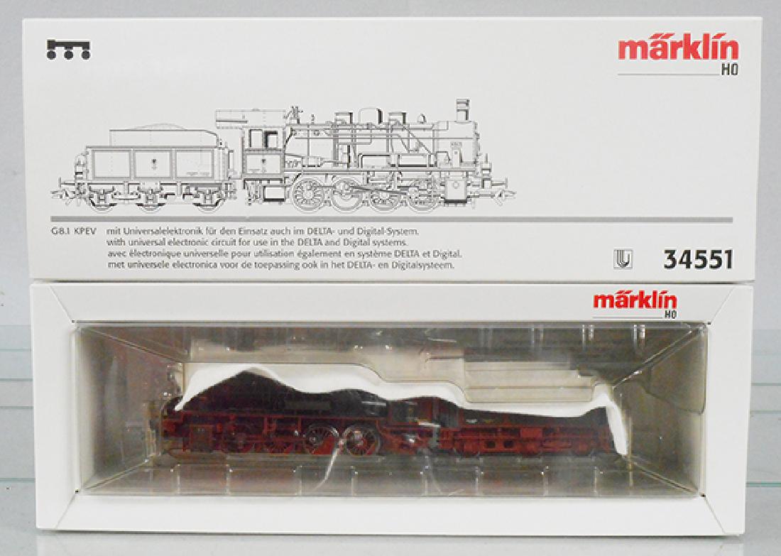 MARKLIN 34551 KPEV LOCO & TENDER: digital HO ga, green & brown, orig box & insert, C9-10.