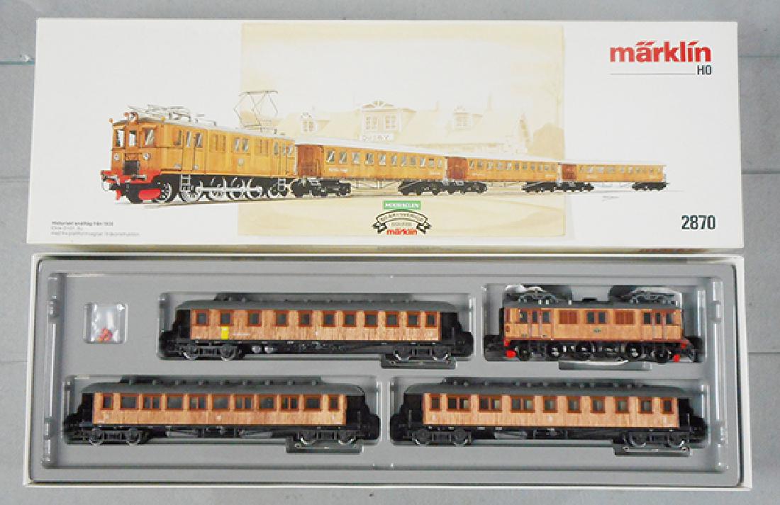 MARKLIN 2870 HISTORIC EXPRESS TRAIN OF 1938 SET: HO ga, orig box & insert, insert top yellowed, C9.