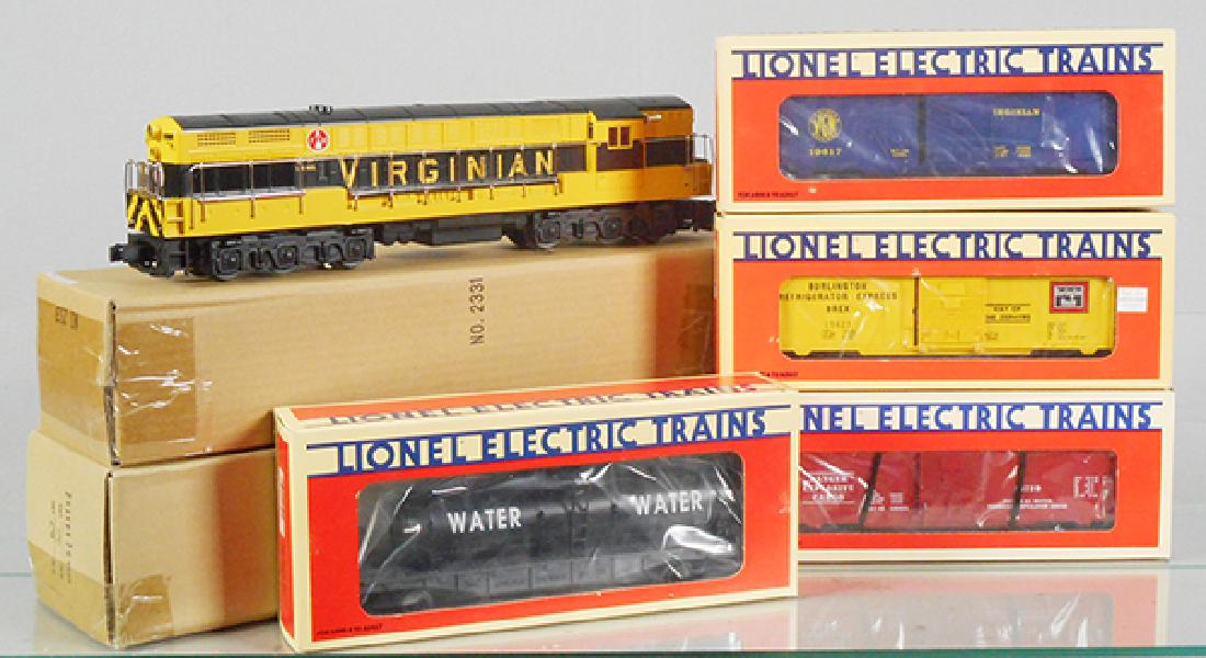 LIONEL TRAIN SET: O ga, 38300 Virginian FM w/cars 16390, 16719, 19817, 19823, orig boxes & inserts, C9.