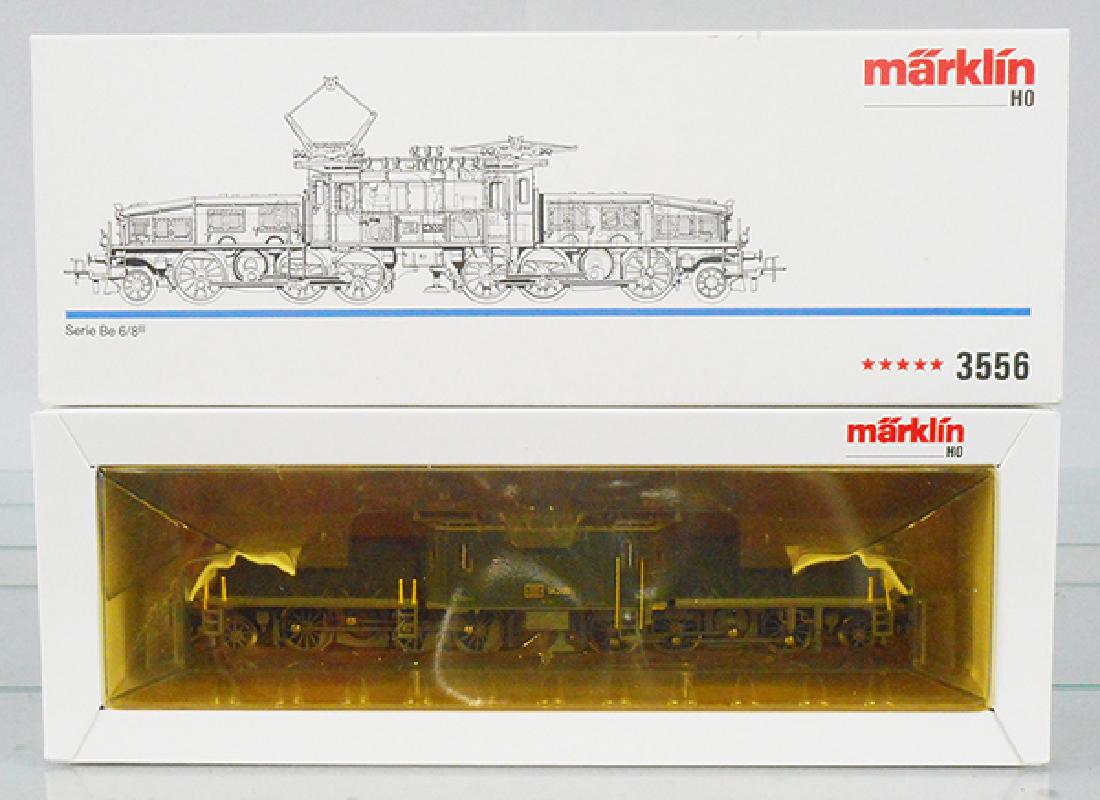 MARKLIN 3556 CROCODILE LOCO: HO ga, green, orig box & insert, insert yellowed, C9-10.