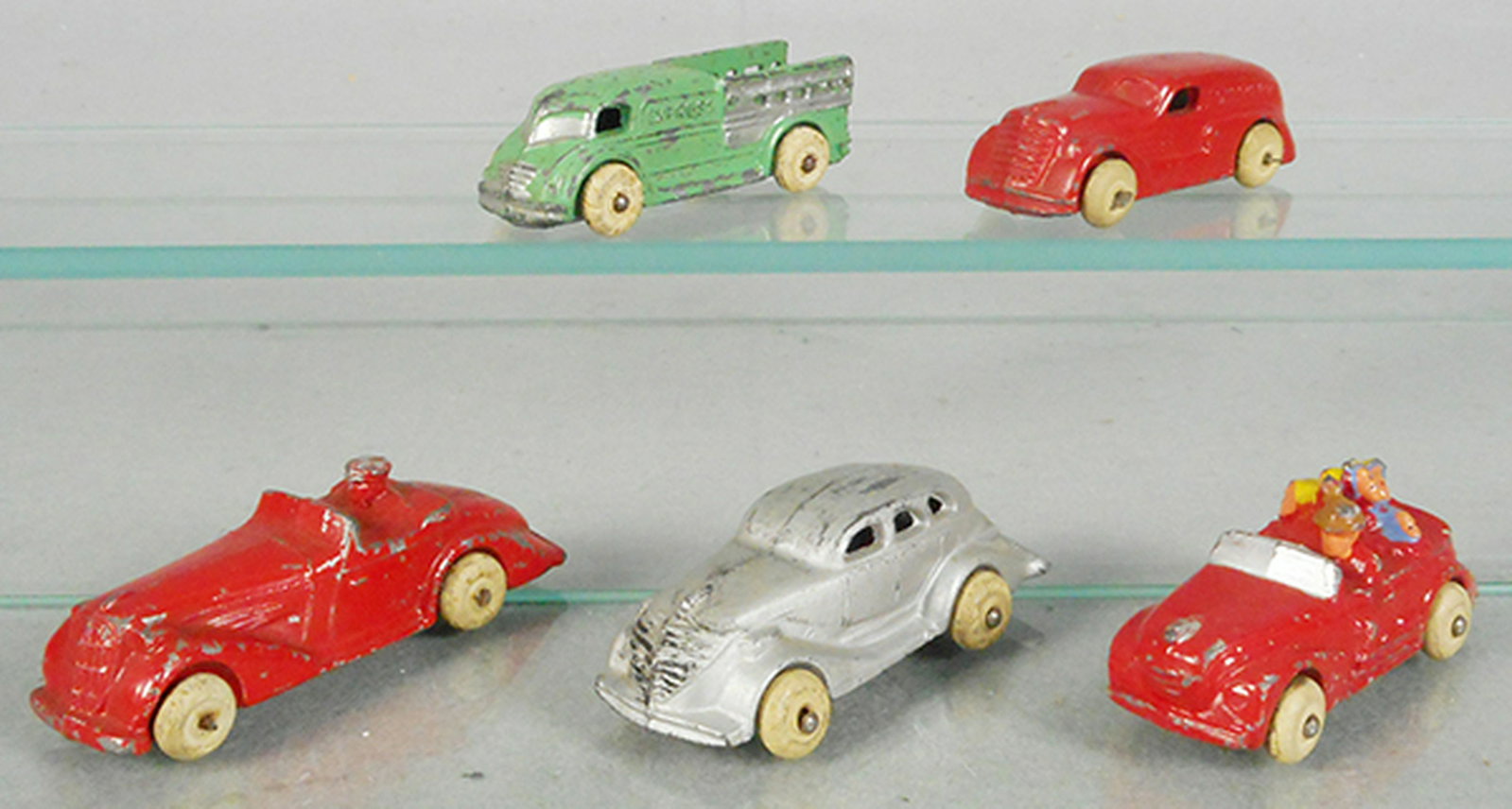5 BARCLAY SLUSH VEHICLES: BV37 Express Truck, BV33 Delivery, BV110 Open Coupe, BV32 Streamline Car, BV88 Vacationeers, C5-6.