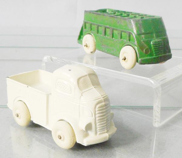 2 BARCLAY VEHICLES: BV34 Bus, green, BV45A Milk Truck, white, C5-8.