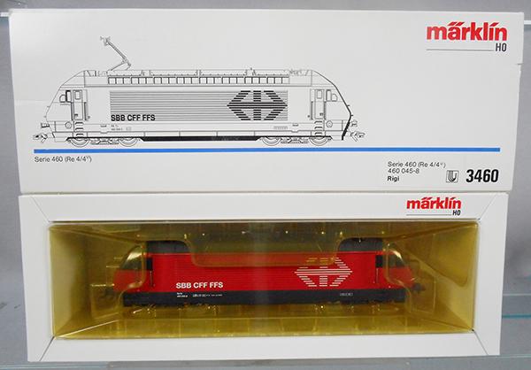 MARKLIN 3460 SWISS ELECTRIC LOCO: orig box & insert, insert yellowed, C9-10.