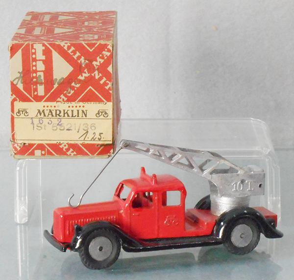 MARKLIN 5521/36 KRUPP CRANE TRUCK: some light die cast fatigue to hub caps, touch up spots on cab roof edges, orig box minor wear, C7.