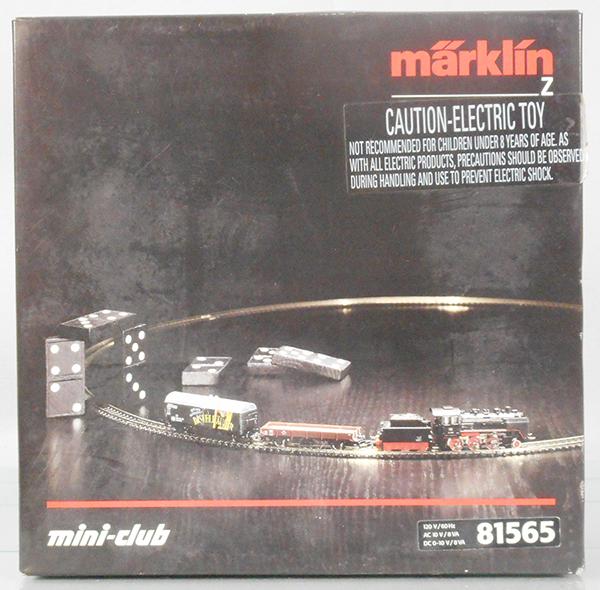 MARKLIN 81565 MINI CLUB TRAIN SET: Z ga, contains loco, tender, gondola, beer car, track & transformer, orig box & insert, C9.