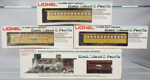 LIONEL ROCK ISLAND & PEORIA TRAIN SET: O ga, 8004 loco & tender, w/cars 9559, 9560, 9561, orig boxes & inserts minor wear, C8-9.