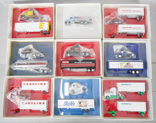 9 WINROSS TRACTOR TRAILERS: all different, orig boxes & inserts, some have minor wear, C9-10.