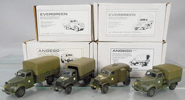 4 HART MODEL ARMY TRUCKS (1 of 1)