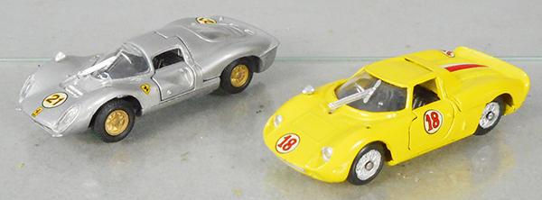 2 MERCURY RACE CARS: 65 Ferrari P4, 28 Ferrari P2, missing 1 wing mirror, C8.