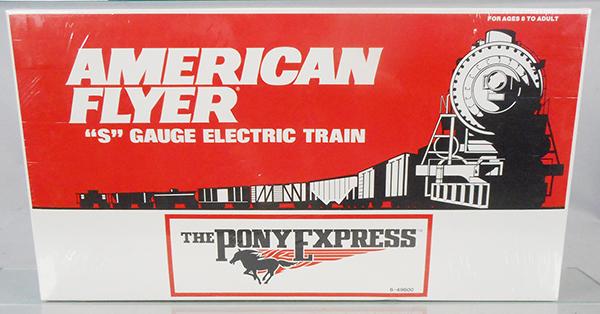 AMERICAN FLYER PONY EXPRESS TRAIN SET: S ga, 49600 set factory sealed in orig set box, w/48119 B unit w/Railsounds & 48983 2-car set, orig boxes & inserts, C9-10.
