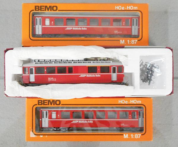 BEMO SWISS TRAIN SET: HOe ga, 1268/131 loco w/3257 & 3258 coaches, orig box & inserts, C9.