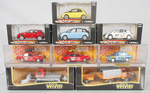 SOLIDO & NOREV AUTOS: Solido V928 Mercedes, V929 Dameur, Norev Renault 18 Break, Renault 18 GTS, Simca Rallye 2, 4 Citroens, orig boxes & inserts, C9.