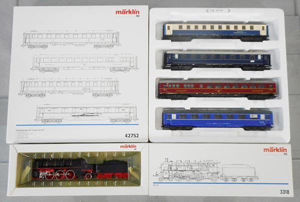 MARKLIN GERMAN TRAIN SET: HO ga, 3318 loco & tender w/digital decoder, 42752 4-car Insider Tour '96 set, orig boxes & inserts, C8-9.
