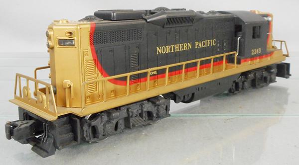 LIONEL 2349 NORTHERN PACIFIC GP9: O ga, black & gold, C8.