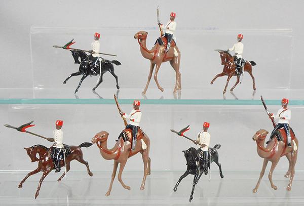 BRITAINS EGYPTIAN SOLDIERS: set 48 Egyptian Camel Corp, 6 pieces, set 9264 Egyptian Cavalry, 4 pieces, C7-8.
