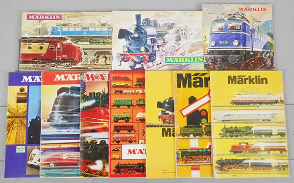 10 MARKLIN CATALOGS: 60/61, 65/66, 67/68, 69, 70, 71, 72, 73, 74 w/taped cover, 75, C6-8.