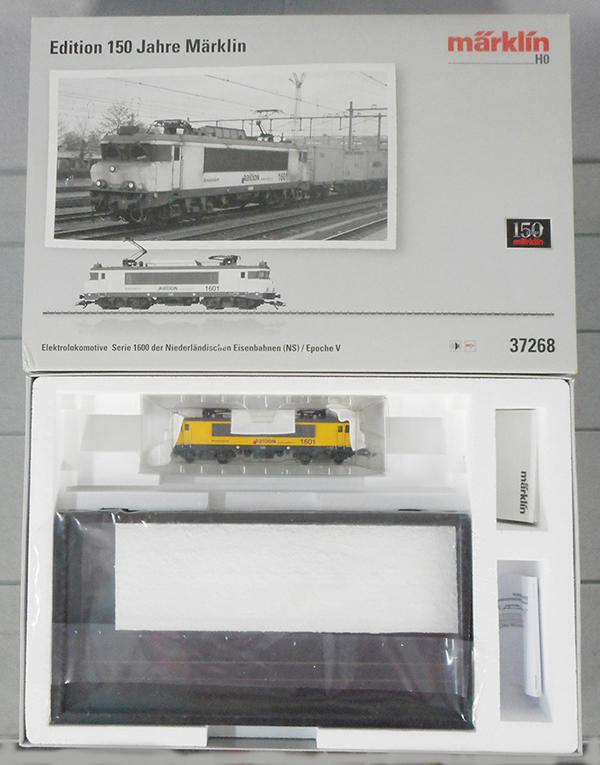 MARKLIN 37268 RAILION ELECTRIC LOCO: HO ga, digital, anniversary edition of Dutch loco w/wood & glass display case, orig set box & inserts, C9-10.